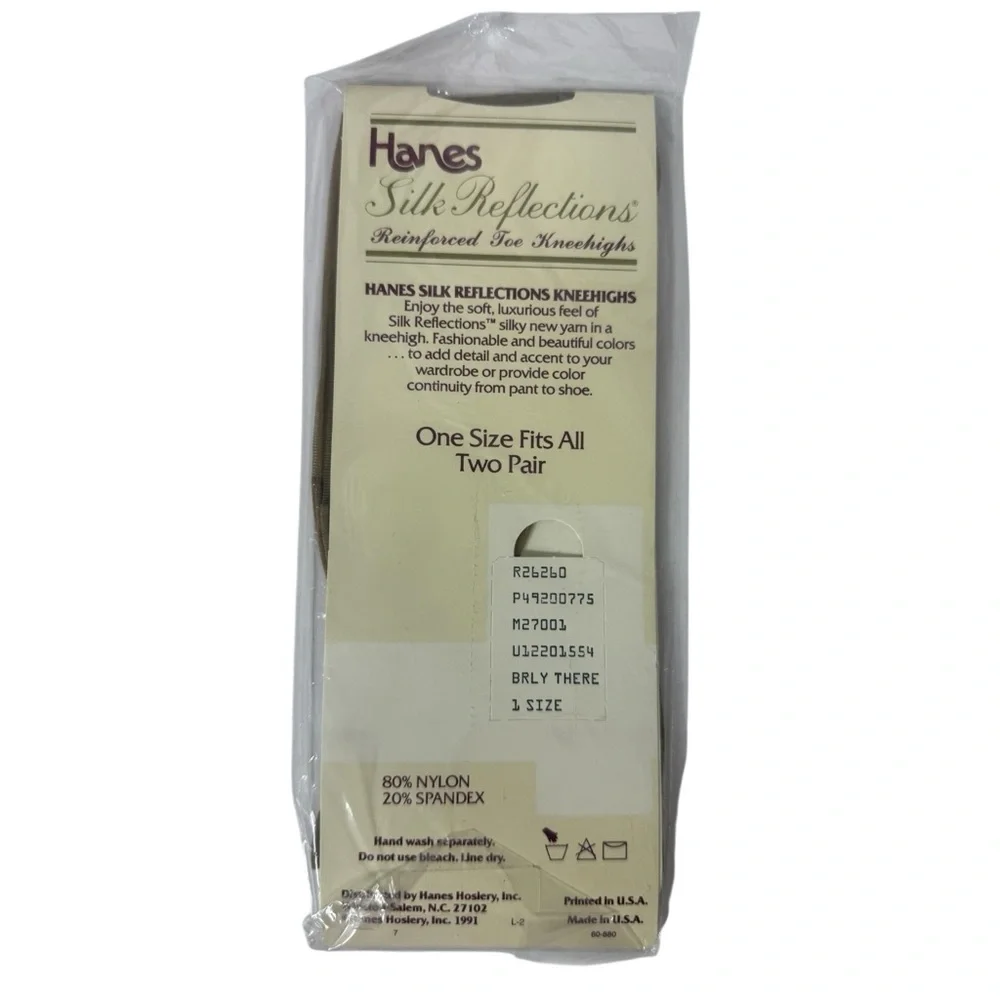 Hanes Silk Reflections 5 Packages With 2‎ Pair Each Knee HighBlac/ Barely There